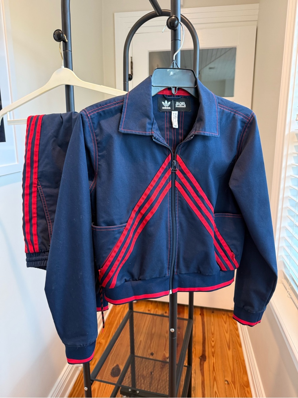 Adidas Originals x Olivia Oblanc ~ Blue & Red Tracksuit Set, Joggers & Jkt SM
